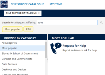 Find the form by logging in to the Self Service Catalogue and searching for RFH - oxford.saasiteu.com