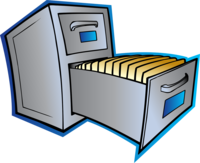 Cartoon image of a filing cabinet